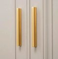 Simple gold brass bar handle/Extra long cabinet handle/home improvement hardware/modern brass kitchen hardware/Brass wardrobe handle
