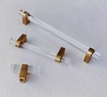 Clear lucite cabinet bar pull handle with bronze fixings /Transparent acrylic drawer handle/lucite furniture hardware with bronze fixings