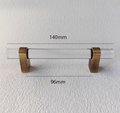 Clear lucite cabinet bar pull handle with bronze fixings /Transparent acrylic drawer handle/lucite furniture hardware with bronze fixings