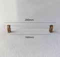Clear lucite cabinet bar pull handle with bronze fixings /Transparent acrylic drawer handle/lucite furniture hardware with bronze fixings