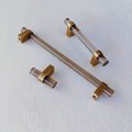 Smoke grey lucite cabinet bar pull handle with bronze fixings/Gray acrylic drawer handle/Grey lucite furniture hardware with bronze fixings