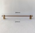 Smoke grey lucite cabinet bar pull handle with bronze fixings/Gray acrylic drawer handle/Grey lucite furniture hardware with bronze fixings