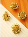 Gold Daisy cabinet handle/Brass flower shaped drawer pull/Gold brass daisy door knob/bedroom furniture hardware/Fresh daisy door handle