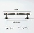 Shiny black traditional shaped bar handle/Black brass cabinet pull/kitchen door handle/Bar drawer pull/furniture hardware/home improvement