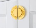 Golden sunray design cabinet pull/Gold brass drawer pull/Semi circle door handle/Brass furniture hardware/kitchen handles/home improvement