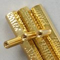 Hand finished hammered brass hexagonal cabinet bar handle/Gold dimpled shiny brass hexagonal drawer pull/Solid brass geometric door handle
