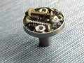 Unique nuts, washers and screws drawer pull/Silver nut style solid nickle cabinet knob/Industrial style door knob/man cave nickle hardware