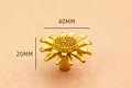 Gold Daisy cabinet handle/Brass flower shaped drawer pull/Gold brass daisy door knob/bedroom furniture hardware/Fresh daisy door handle