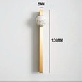 White and grey marble stone ball and brass bar handle/Marble stone drawer pull/unique cabinet handle/IKEA hack/wardrobe door handle