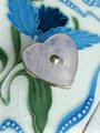 Heart shape rose quartz crystal and brass cabinet handle/Heart shaped gemstone drawer handle/Heart shaped pink crystal door handle