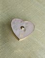 Heart shape rose quartz crystal and brass cabinet handle/Heart shaped gemstone drawer handle/Heart shaped pink crystal door handle