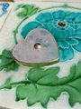 Heart shape rose quartz crystal and brass cabinet handle/Heart shaped gemstone drawer handle/Heart shaped pink crystal door handle