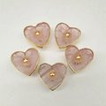 Heart shape rose quartz crystal and brass cabinet handle/Heart shaped gemstone drawer handle/Heart shaped pink crystal door handle