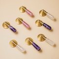 Crystal and brass drop handle/Gemstone drop drawer pull/Semi precious stone drop cabinet pull/Crystal furniture hardware/Amethyst door knob
