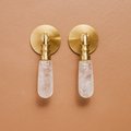 Crystal and brass drop handle/Gemstone drop drawer pull/Semi precious stone drop cabinet pull/Crystal furniture hardware/Amethyst door knob