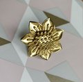 Gold Aster flower cabinet handle/Brass daisy shaped drawer pull/Brass daisy door knob/bedroom furniture hardware/Pretty daisy door handle