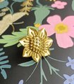 Gold Aster flower cabinet handle/Brass daisy shaped drawer pull/Brass daisy door knob/bedroom furniture hardware/Pretty daisy door handle