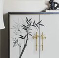 A Pair of shiny gold brass bamboo branch handles/Oriental design door handles/Wardrobe handles/Bamboo design drawer pulls/Brass hardware