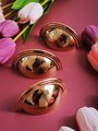 Shiny Brass Cup Handle/Traditional gold or silver semi circle cabinet pull/Shiny kitchen hardware/Polished drawer pull/Traditional hardware