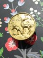 Gold Brass Woodland Scene Drawer handle/Deer and Stag Cabinet Pull/Gold Brass Stag Door Handle/woodland decor/Unusual Furniture hardware