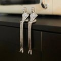 Silver thinking man cabinet handle/man shaped figure door handle/abstract man figurine drawer handle/unusual furniture hardware/Brass handle