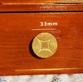 Gold geometric art deco door knob/round gold retro cabinet pull/vintage brass door handle/mid century modern drawer handle/button door knob