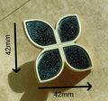 Clover shaped gold drawer handle/Flower shaped cabinet handle with coloured resin inserts/Nursery decor door knobs/IKEA hack door pull