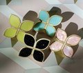Clover shaped gold drawer handle/Flower shaped cabinet handle with coloured resin inserts/Nursery decor door knobs/IKEA hack door pull