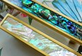 Rainbow abalone shell drawer pull/Pearl cabinet pull/Mother of pearl door handle/Iridescent Drawer handle/Pearl and brass furniture hardware