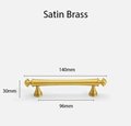 Satin gold French style cabinet bar handle/Unusual matte gold ball design cabinet drawer pull/Gold furniture hardware/Brass kitchen hardware