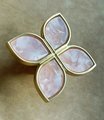 Clover shaped gold drawer handle/Flower shaped cabinet handle with coloured resin inserts/Nursery decor door knobs/IKEA hack door pull