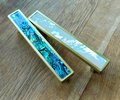 Rainbow abalone shell drawer pull/Pearl cabinet pull/Mother of pearl door handle/Iridescent Drawer handle/Pearl and brass furniture hardware