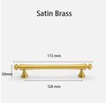 Satin gold French style cabinet bar handle/Unusual matte gold ball design cabinet drawer pull/Gold furniture hardware/Brass kitchen hardware