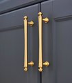Satin gold French style cabinet bar handle/Unusual matte gold ball design cabinet drawer pull/Gold furniture hardware/Brass kitchen hardware