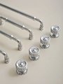 Traditional silver curved cabinet bar handle/Shiny silver drawer pull/silver chrome door handle/brass furniture hardware/kitchen hardware