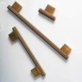 Bronze brass bar handle with wide base/knurled texture cabinet handle/home improvement hardware/oil bronze cabinet handle/bronze hardware