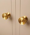 Brass Cabinet Pull/Shiny silver door handle/Solid brass drawer knob/Gold Brass furniture hardware/Chrome Drawer Pull/Classic shaped handle