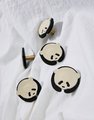 Black and white panda drawer handle/Leather panda cabinet pull/Kids panda door handle/Leather hardware/Childrens decor/Panda door knob
