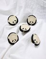 Black and white panda drawer handle/Leather panda cabinet pull/Kids panda door handle/Leather hardware/Childrens decor/Panda door knob
