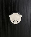 Black and white panda drawer handle/Leather panda cabinet pull/Kids panda door handle/Leather hardware/Childrens decor/Panda door knob