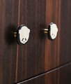 Black and white panda drawer handle/Leather panda cabinet pull/Kids panda door handle/Leather hardware/Childrens decor/Panda door knob