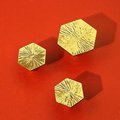 Solid brass scored texture hexagonal drawer pull/hexagonal cabinet handle/geometric door knob/Gold brass furniture hardware/hexagonal handle