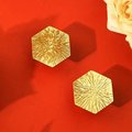 Solid brass scored texture hexagonal drawer pull/hexagonal cabinet handle/geometric door knob/Gold brass furniture hardware/hexagonal handle