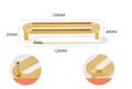Wide gold brass retro pattern handle/large cabinet pull/big door handle/Wide gold drawer pull/kitchen furniture hardware/mid century modern