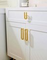Wide gold brass retro pattern handle/large cabinet pull/big door handle/Wide gold drawer pull/kitchen furniture hardware/mid century modern