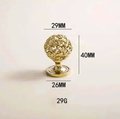 Ornate hollow brass drawer knob/Gold and silver decorative cabinet pull/Regency style door handle/Brass furniture hardware/Rocco drawer pull