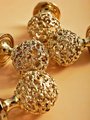 Ornate hollow brass drawer knob/Gold and silver decorative cabinet pull/Regency style door handle/Brass furniture hardware/Rocco drawer pull