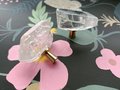 Polished quartz crystal cabinet pull/crystal furniture hardware/Quartz Crystal drawer handle/Crystal door handle/Crystal and brass drawer pu
