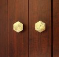 Solid brass scored texture hexagonal drawer pull/hexagonal cabinet handle/geometric door knob/Gold brass furniture hardware/hexagonal handle