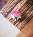 Round red quartz crystal and gold brass cabinet handle/Red gemstone drawer handle/Red semi precious stone drawer pull/Pink crystal door knob